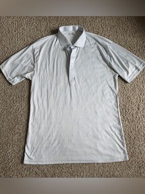 Collars & Co. Checkered Stretch Short Sleeve Polo